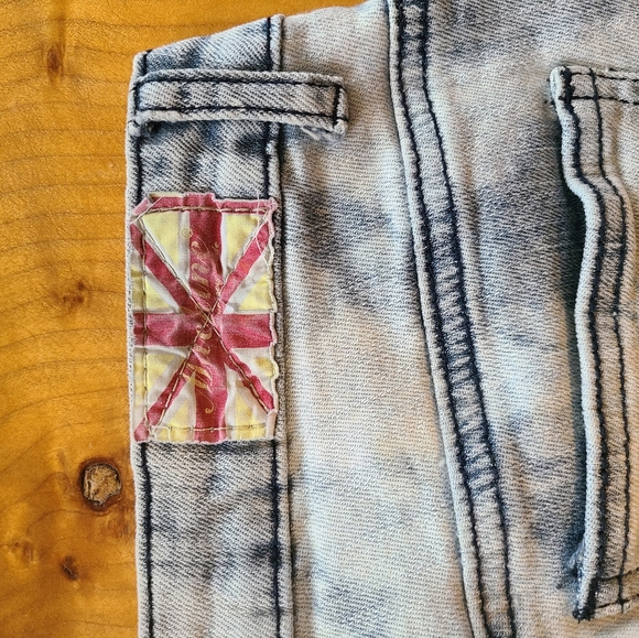 ACID WASH boot cut RIPPED jeans - Picture 5 of 9